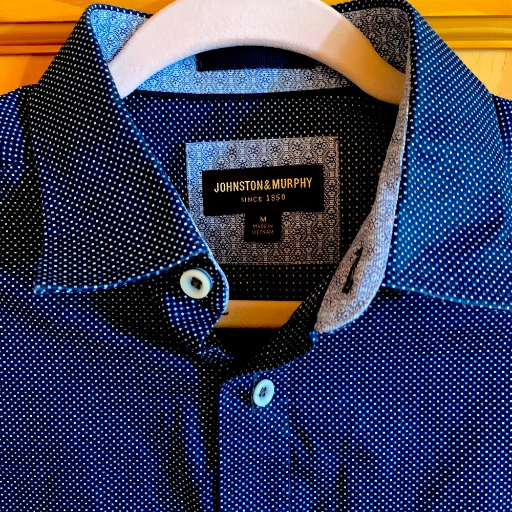 Johnston and Murphy Mens Cotton Button Down Shirt